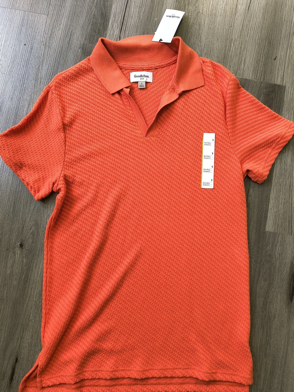 Goodfellow & Co Orange Men's Textured Polo Shirt